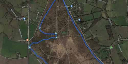 Gentleshaw Common Circular dog walk map